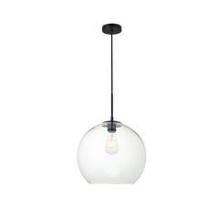 Baxter 1 Light Black Pendant With Clear Glass