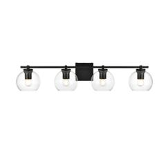 Juelz 4 light Black and Clear Bath Sconce
