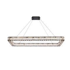 Monroe 50 inch LED Single rectangle pendant in black