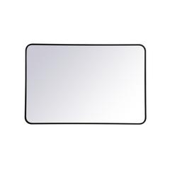 Soft corner metal rectangular mirror 28x42 inch in Black