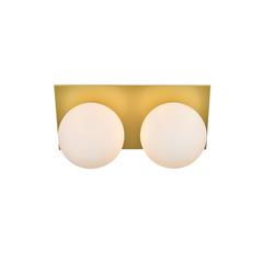 Jillian 2 light Brass and frosted white Bath Sconce