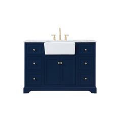 48 inch Single bathroom vanity in blue