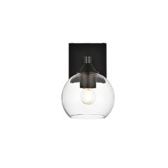 Foster 1 light Black and Clear Bath Sconce