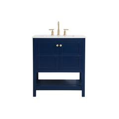 30 inch Single Bathroom Vanity in Blue