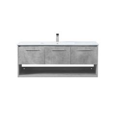 48 inch  Single Bathroom Floating Vanity in Concrete Grey