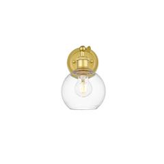 Kai 1 light Brass and Clear Bath Sconce