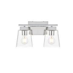Merrick 2 light Chrome and Clear Bath Sconce