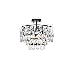 Mila 16 inch flush mount in black