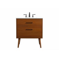 30 inch Single bathroom vanity in teak