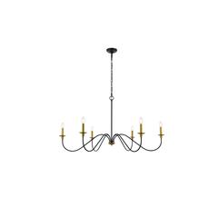 Rohan 48 inch chandelier in matte black and brass