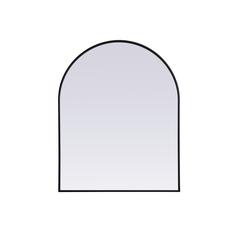 Metal Frame Arch Mirror 33x42 Inch in Black