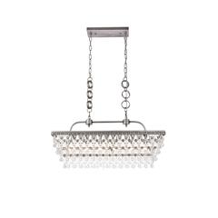Nordic 32 inch rectangle pendant in antique silver