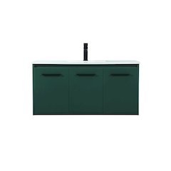 40 Inch Single Bathroom Vanity In Green