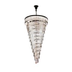 Sydney 48 inch spiral crystal chandelier in matte black