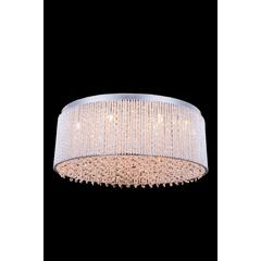 Influx 14 light Chrome Flush Mount Clear Royal Cut Crystal