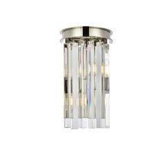 Sydney 2 light polished nickel Wall Sconce Clear Royal Cut Crystal