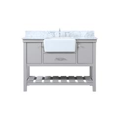 48 inch Single bathroom vanity in grey with backsplash