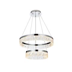 Linden 22 inch Adjustable LED chandelier in Chrome