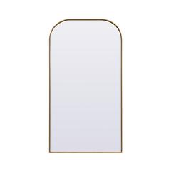 Metal Frame Arch Full Length Mirror 35x66 Inch in Brass