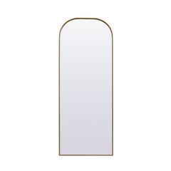 Metal Frame Arch Full Length Mirror 28x74 Inch in Brass
