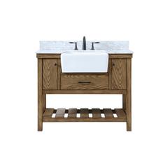 42 inch Single bathroom vanity in driftwood with backsplash