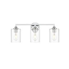 Mayson 3 light Chrome and Clear Bath Sconce