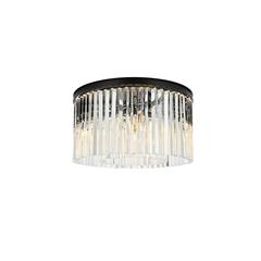 Sydney 8 light Matte Black Flush Mount Clear Royal Cut Crystal