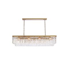 Sydney 60 inch rectangle crystal chandelier in satin gold