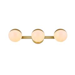 Majesty 3 light Brass and frosted white Bath Sconce