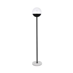 Eclipse 1 Light Black Floor Lamp With Clear Glass
