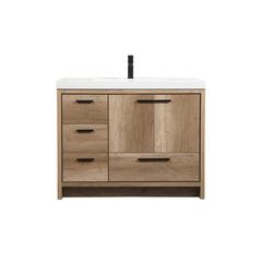 42 inch Single bathroom vanity in natural oak
