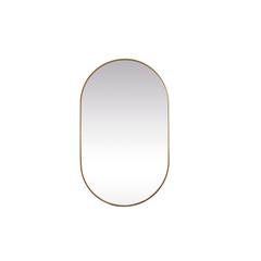 Metal Frame Oval Mirror 36x60 Inch in Brass