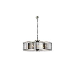 Chelsea 10 light polished nickel Chandelier Silver Shade