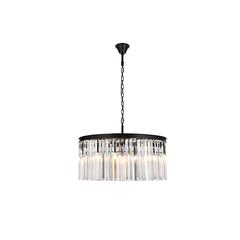 Sydney 8 light Matte Black Chandelier Clear Royal Cut Crystal