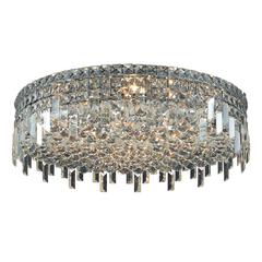 Maxime 9 light Chrome Flush Mount Clear Royal Cut Crystal