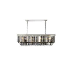 Sydney 12 light polished nickel Chandelier Silver Shade (Grey) Royal Cut Crystal
