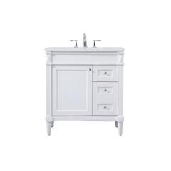 32 inch Single bathroom vanity in white