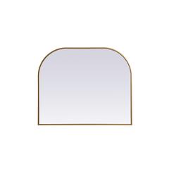 Metal Frame Arch Mirror 36x30 Inch in Brass