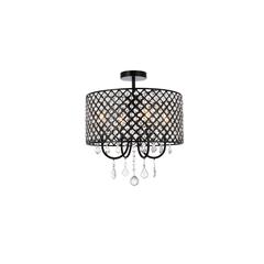 Elise 17 inch flush mount in black