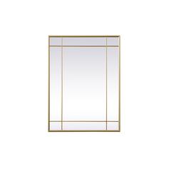 French Panel Wall Mirror 30x40 Inch In Brass