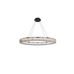 Monroe 36 inch LED oval Single pendant in black
