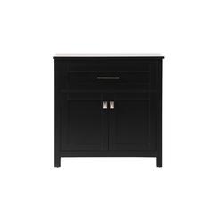 30 Inch Wide Bathroom Storage Freestanding Cabinet In Black