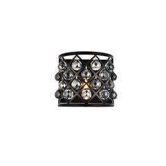 Madison 1 light Matte Black Wall Sconce Silver Shade (Grey) Royal Cut Crystal