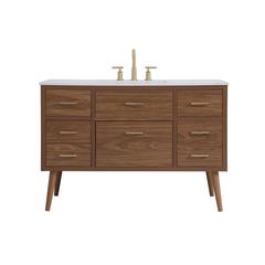 48 inch bathroom vanity in Walnut Brown