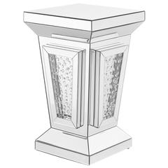15 inch Crystal End Table In Clear Mirror Finish