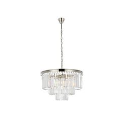 Sydney 9 light polished nickel Chandelier Clear Royal Cut Crystal