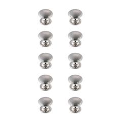 Kaid 1.2" Diameter Brushed Nickel Mushroom Knob Multipack (Set of 10)