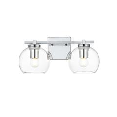 Juelz 2 light Chrome and Clear Bath Sconce