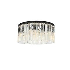 Sydney 8 light Matte Black Flush Mount Clear Royal Cut Crystal