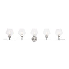 Gene 5 light Chrome and Clear  glass Wall sconce